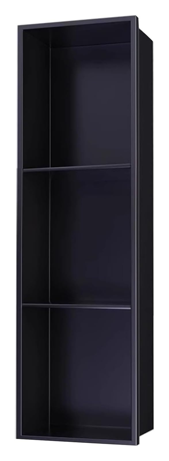 Niche de douche en acier inoxydable noir 28x90x12.5 cm pour rangement mural