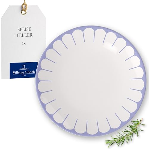 Villeroy & Boch - Fleur bleu Speiseteller blau, Spülmaschinenfest, Mikrowellensicher, Porzellanteller für Hauptgerichte, Großer Teller, Geschirr Keramik Stapelbar, Essteller, Premium Porzellan