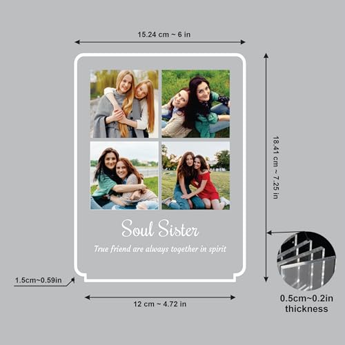 Image of Giftplease Personalised Rakhi Photo Frame for Brother - Custom Acrylic Collage with Led Wooden Stand, Special Raksha Bandhan Gift for Sister, Unique Keepsake for Rakhi Celebration, Best Sibling Gift