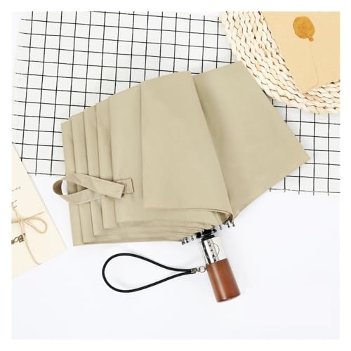 RENEESME Umbrellas For Rain Black Men's Business 10-Bone Automatic Umbrella With Wooden Handle Large Umbrella Strong Umbrella For Wind And Rain(Color:A)