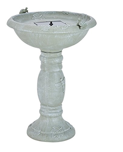 Smart Solar 20622R01 Country Gardens Solar Birdbath Fountain, Gray Weathered Stone Finish, Designed For Low Maintenance And Requires No Wiring Or Operating Costs #TOP3