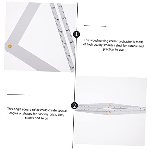 Règle à Angle Acier Inoxydable Mesure Précise SHINEOFI Gabarit Multi-Angle Bricolage - 7