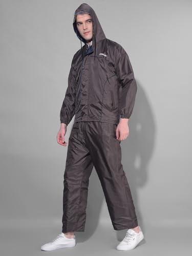Image of Dollar Rainguard Men's PVC Full Sleeve Solid Reversible Sporty Raincoat Set With Adjustable Hood and Pocket