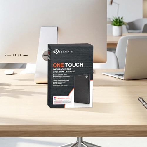 Seagate One Touch 2To, Disque Dur Externe Portable, chiffrement matériel par mot de passe, PC, Notebook & Mac, USB 3.0, Space Gray, Services Rescue inclus (STKY2000404)