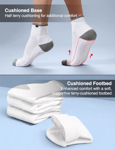 Image of Symbol Premium Men's Cotton Sports Socks Unisex | High Ankle Length | Odour-Free & Anti-bacterial | Cushioned Base | Available in Combo Packs