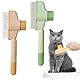 2 Stück Fellblitz Bürste Katze,Selbstreinigender Flohkamm,Katzenbürste,Fellblitzbürste Katzen,Katzenkamm,Flohkamm Für Katzen,Fur Lang Und Kurzhaarpflege Haustier (1 Gelb 1grün)