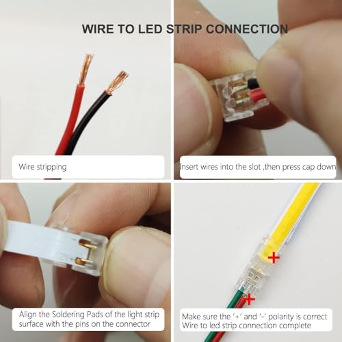 Conectores inalámbricos para tiras LED 2 pin 5mm 20 piezas miniatura 2