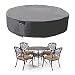 M&H Heavy Duty Waterproof Large Patio Set Cover - Outdoor Furniture Cover with Padded Handles and Durable Hem Cord - Weather Resistant, Fits Large Round Table with Chairs, 96 inch Diameter, Taupe