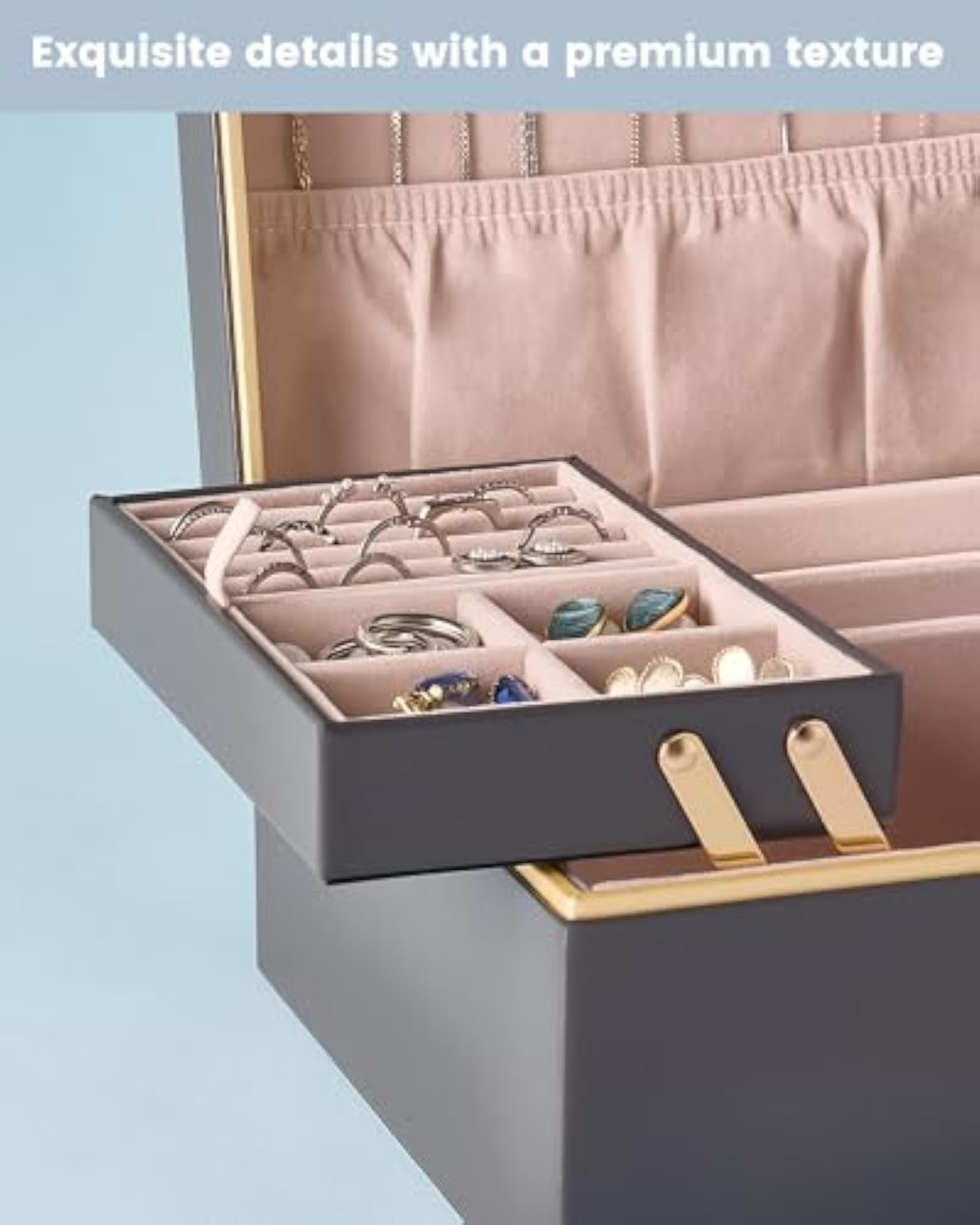 2 Layer Jewelry Organizer Box for Women