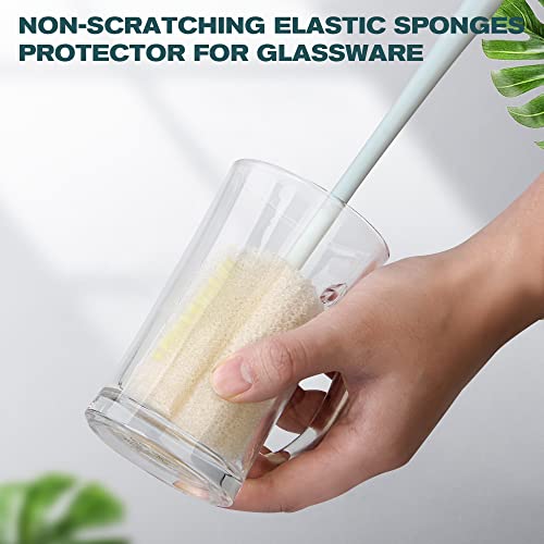 Bedelite Water Baby Bottle Brush Cleaner, Long Handle Sponge Cleaning Brush, Bottle Cleaner Brush With Straw Cleaner For Washing Baby Bottles, Glasswares, Narrow Cup, Blue, 1 Pack #TOP4