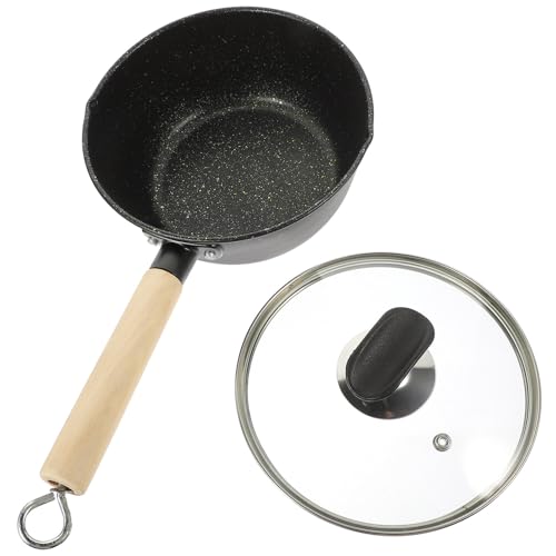 Zerodeko Casserole Antiadhésive en Aluminium avec Couvercle 18 Cm pour Cuisson de Sauce et Soupe, Matériau, Anneau Suspendu Pratique Couleur Aléatoire