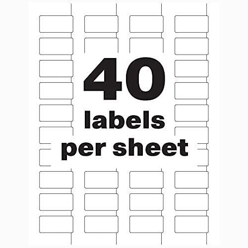 Image of Avery White Asset Tag Labels, 3 /4 inch x 1-1 /2 inch, Laser Printable Tags, 320 Waterproof Labels (61525)