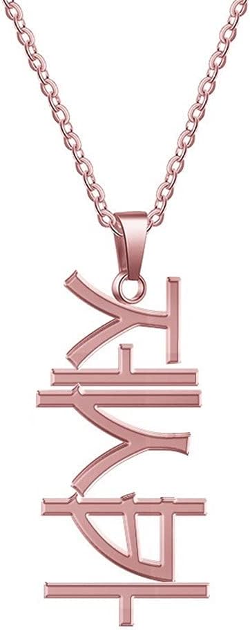 Personalized 925 Sterling Silver Korean Name Plate Necklace Pendants Chain Custom Womens Jewelry