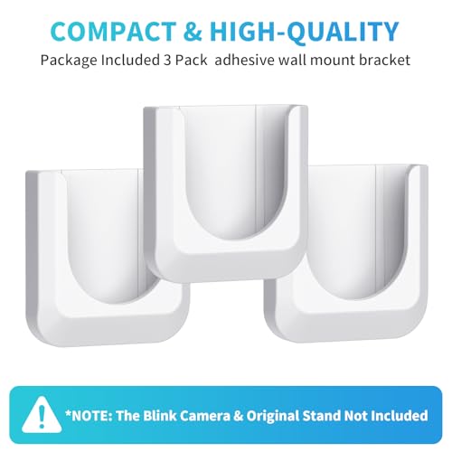 Image of Blink Mini 2 No Drill Wall Mount Bracket for Blink Mini 2 /Blink Outdoor 4 /Blink Indoor Camera,No Screw Adhesive Blink Camera Mount for Blink Indoor Outdoor Camera 3Pack (Camera Not Included),White