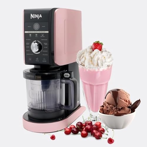 Ninja NC501 CREAMi Deluxe 11-in-1 Ice Cream & Frozen Treat Maker for Ice Cream, Sorbet, Milkshakes, Frozen Drinks Pink (Renewed)