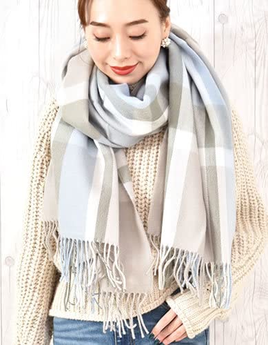 カービーズ マフラー ストール 大判 チェック 厚手 レディース コート 大判ストール タータンチェック の商品画像 4