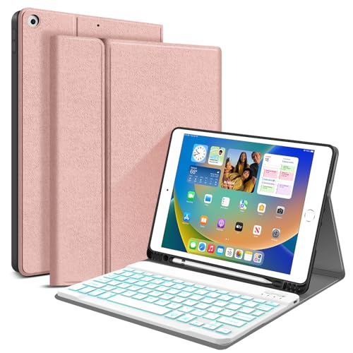 Funda con teclado para iPad 7ª generación 10.2 JUQITECH con soporte para lápiz