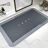 wiksite Badematte rutschfest, Absorbierende Badteppich aus Mikrofaser, Duschmatte rutschfest Schnell Trocknend, Teppich für Wohnraum, Küche und Toilette, 40 ∗ 60 cm Grau (Rechteckig)