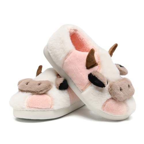 COVS Cute Cow Fluffy House Slippers - Kawaii Shoes for Women and Men, Indoor and Outdoor3