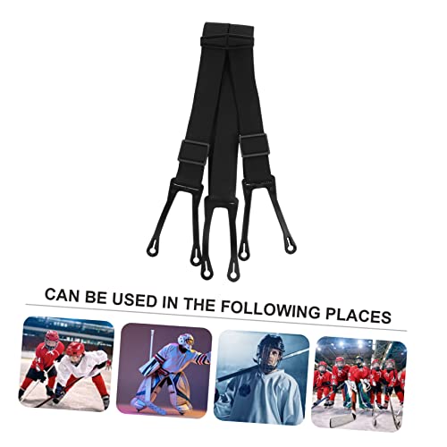 WESIEVYA Ice Hockey Drop Strap Hockey Suspenders Youth Heavy Duty Tow Strap Hockey Elastic Pants Suspenders Hockey Anti-slid Belt Suspender Hockey Duty Heavy Lifting Straps ,,pvc Black