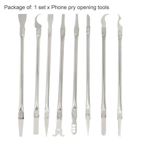 uxcell 8 in 1 Metal Spudger Phone Pry Opening Repair Tools Kit Screen Disassemble Set Double Ended for Cellphone Mobile Phone Laptop PC - Image 3