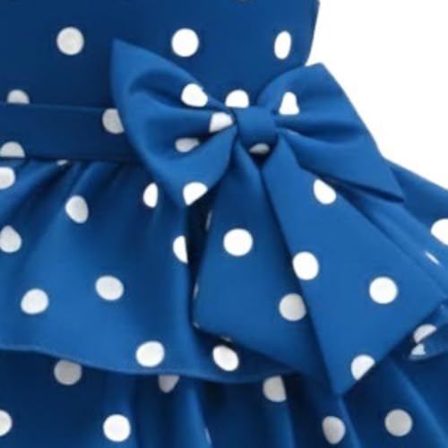 Image of A.T.U.N. (All Things UBER Nice) Baby Girls Poly Silk | Sleeveless A-Line |Tiered Knee-Length | Party Style | Polka Dot Dress