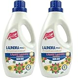 Laundramax Sensitive Liquid Laundry Detergent 120 Washes (1.5LxPack of 2) – Dermatologically Tested Non Bio Concentrated Liquid Detergent for Washing Machine Stain Removal Laundry Liquid Detergent