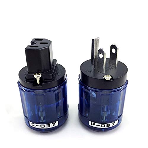 Gimax 5Pair Audio Schuko P037 US AC Power Plug C037 IEC Connector Rhodium Plate Connect DIY Cable