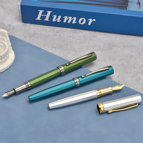 Hongdian N11 stylo plume octogonal vert au design géométrique haut de gamme