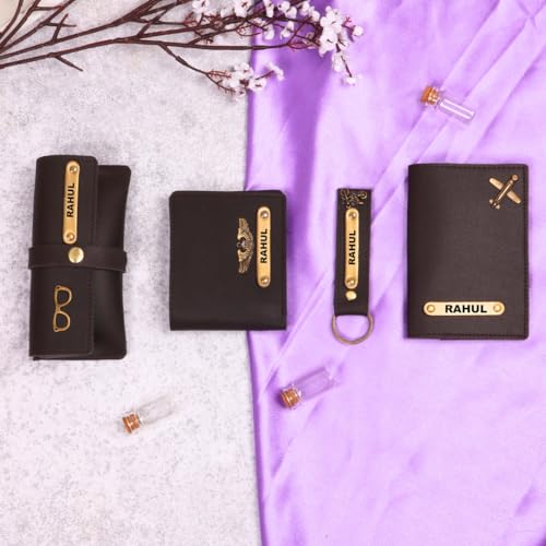 Image of ncgifts Personalized Leather Wallet Gift Hamper for Men | Gift for Man | Gifts for Man | Personalised Gifts for Men | Christmas Gifts | Secret Santa Gifts for Office Colleagues