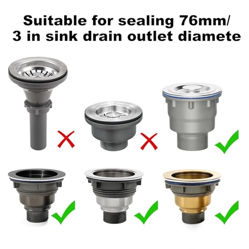 Tapa de desagüe de acero inoxidable 304 tipo plano 2 pcs miniatura 3