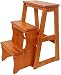 SKOAJAS Sgabello con gradini Portatile Sgabello per Famiglie Semplice - Sedia Pieghevole in Legno a 3 Livelli Scaffali in Piedi Scaffali Pieghevoli Sedia con Scala per Biblioteca capacità