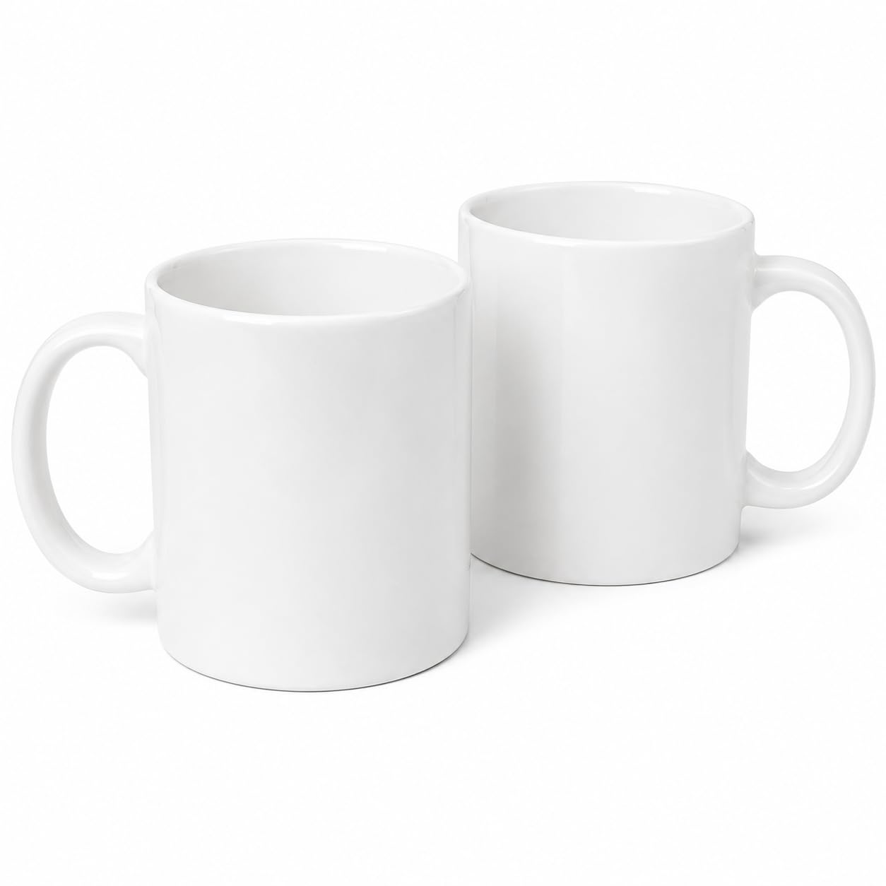 Plain White Ceramic Coffee Mugs Set of 2 | 330 ml Tea & Coffee Cups | Premium Gloss Finish | Microwave & Dishwasher Safe | Sublimation Printing Blank Mugs for Custom Photo & Logo Printing-image-46