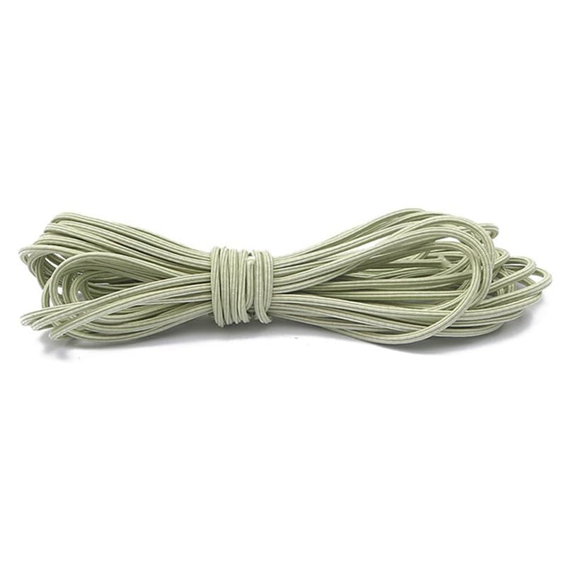 5Meters Green Flat Elastic Cord 3.5mm Wide Nylon Elastic String Stretchy Cord for Sewing/Beading/Clothing Drawstring
