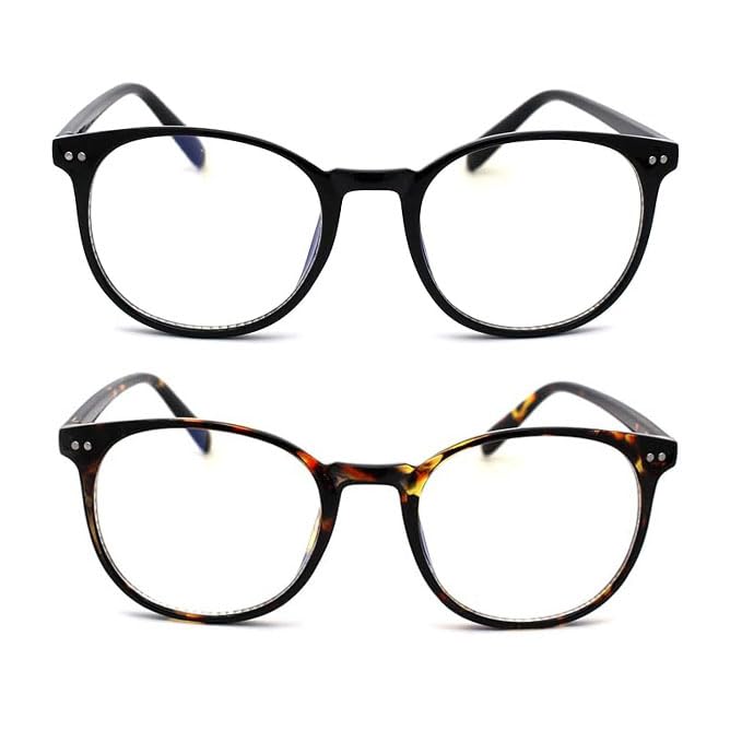 Image of SA106 Round Keyhole Blue Light Blocking Computer Vision Protection Eye Glasses