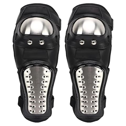 Motorcycle Elbow Pads, Flexible Breathable Motorcycle Elbow Protector Black EVA High Strength Stainless Steel Knee Protective Knee Shin Guards Protector Cover