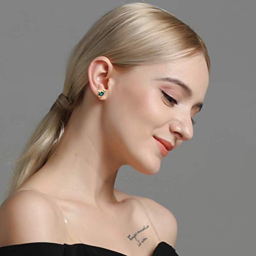 Jewever 925 Sterling Silver Hummingbird Ear Studs Blue Cubic Zirconia Earrings for Women Jewelry Gift Golden3