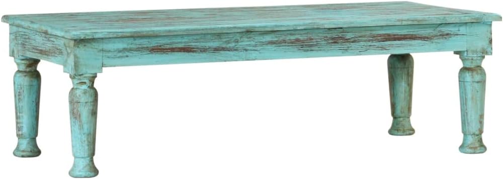 vidaXL Coffee Table Multicolor Solid Reclaimed Wood 43.3 x 19.7 x 13.4 in