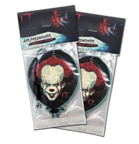 Image of Elektroplate Officially Licensed IT Pennywise Automotive Air Fresheners for Vehicles | Midnight Chiller Scent (12-Pack) | Made in the USA
