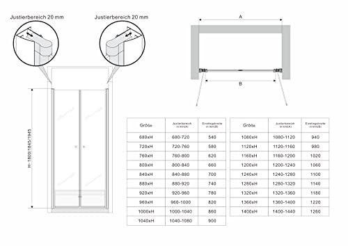 Duschabtrennung i-flair 90 cm mit Verstellbereich von 88-92 cm