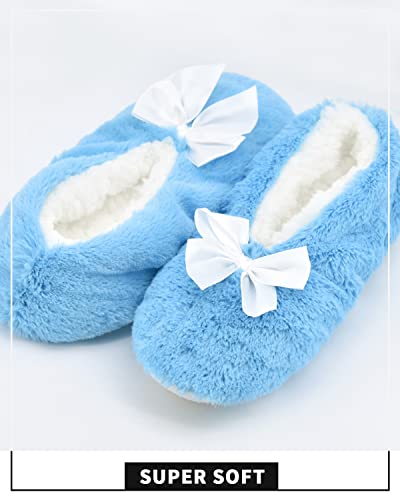 Image of Keyela Women Cozy Warm Slipper Socks, Non Slip Gripper Indoor House Socks | Soft warm cozy fabric, gripper anti-slip bottom for bedroom, lounge and all indoor daily use