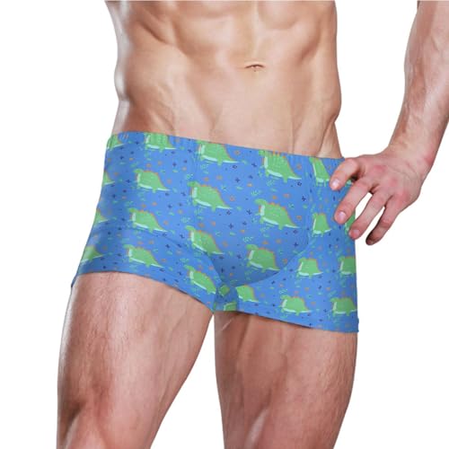 Blue Dinosaur Dino Mens Swim Trunk Swimwear Bathing Suit Swim Brief Square Leg Board Short S B04053443