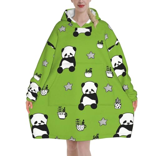 Plaid géant avec capuche panda pour rester au chaud sans chauffage
