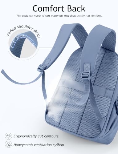 Image of Uselike Travel Backpack for Women, 15.6 Inch Laptop Backpack, Quilted College Bookbag, Cute Work Backpacks, Water Resistant (Haze Blue)
