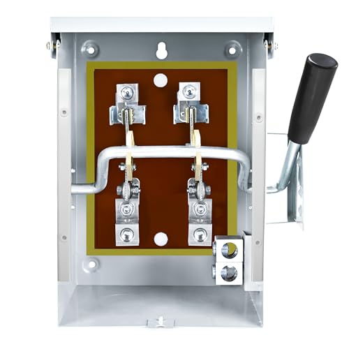 200 Amp General Safety Switch 2 Pole Non-Fused AC Disconnect Switch Box NEMA-3R Enclosure Anti Corrosion and Rust Prevention with Ground Kit for Outdoor&Indoor (200A-2P)