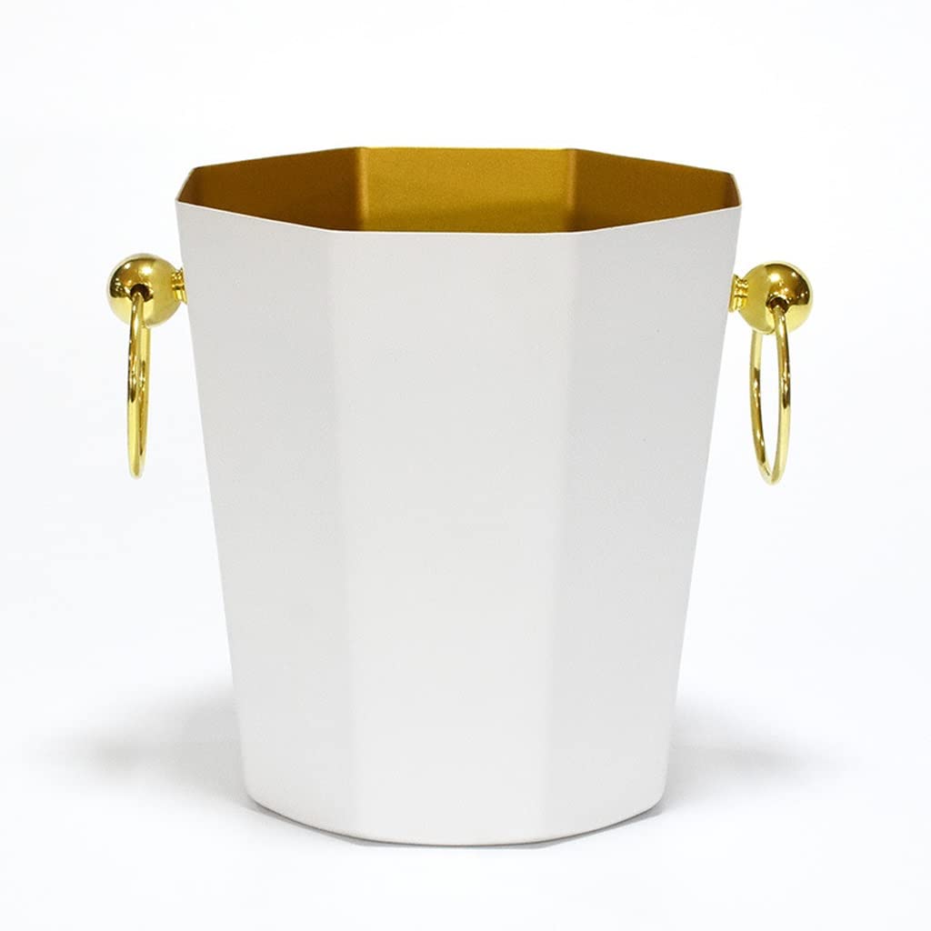 Cubo de hielo aislado de acero inoxidable portátil para champán, cerveza, vino, mantener más fresco, fiesta, octágono, gran capacidad, cubos de hielo de 5 litros para fiestas (B)