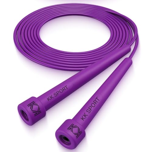 KK Skipping Rope PVC– Jump Rope Lightweight, Durable & Adjustable for All Fitness Levels – Ideal for Home Workouts, Boxing, Cardio & Weight Loss, Purple