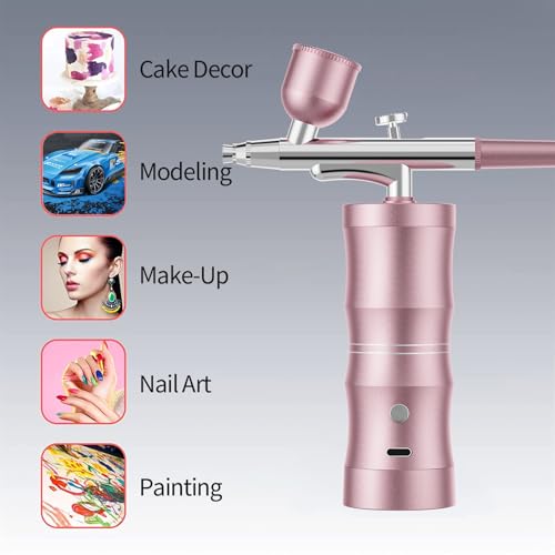 Kit de aerógrafo com compressor de ar, kit de aerógrafo 32PSI recarregável, portátil, sem fio, kit d