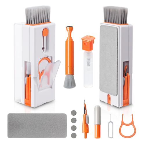 Alyvisun Kit Limpieza Teclado, 11 en 1 Kit Limpieza PC Multifuncional, Cepillo de Limpiador Teclado con Extractor de Teclas, para Laptop, Teléfonos, Auriculares