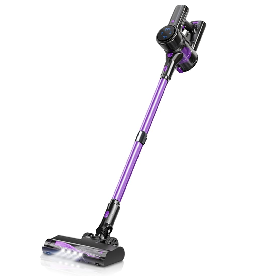 wanvieonet Cordless Vacuum Cleaner,28KPA Stick Vacuum with LED Display,3 Modes 6 in 1 Self-Standing Stick Vacuum Cordless Rechargeable,Handheld Vacuum for Pet Hair/Carpet/Floor/Car